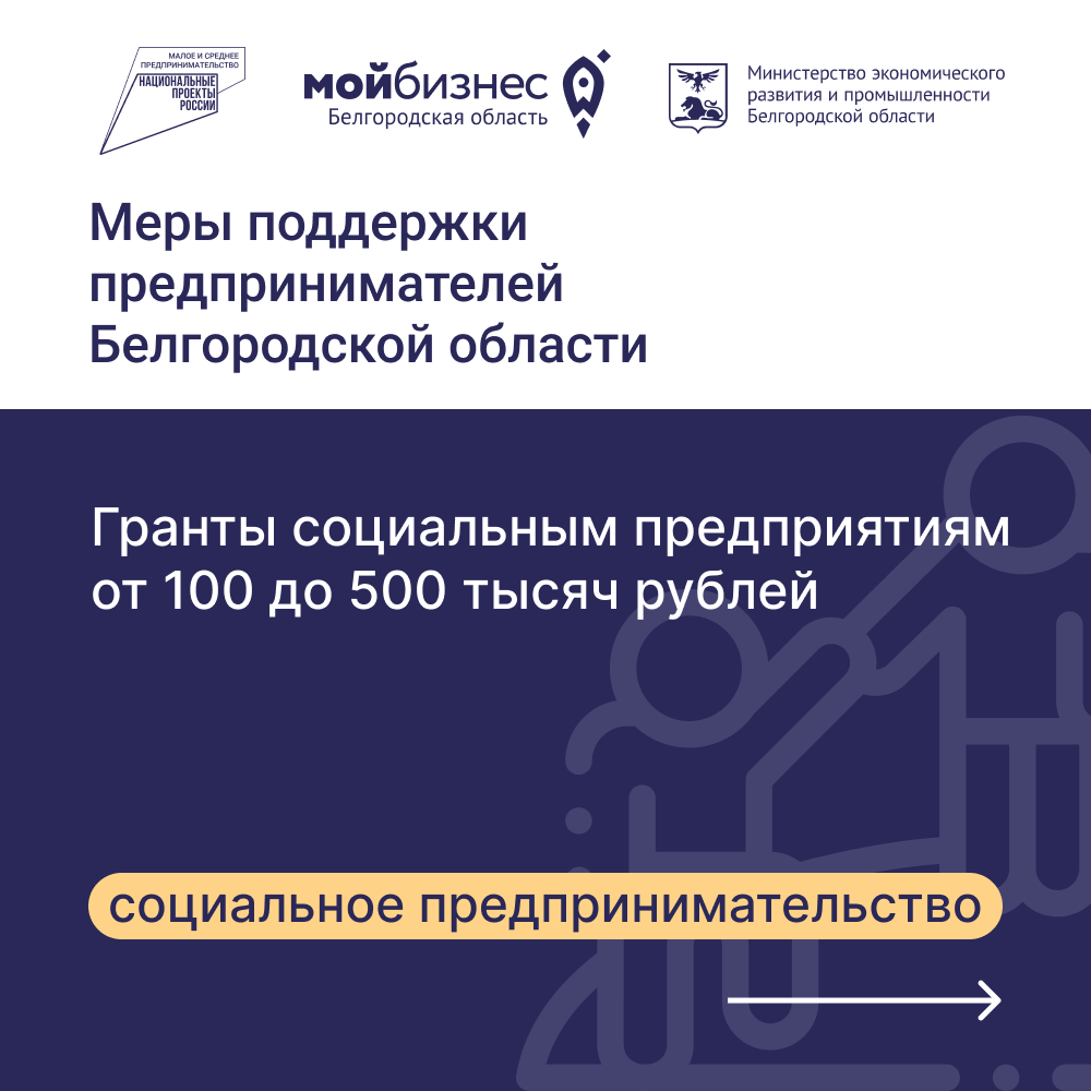 Гранты социальным предприятиям от 100 до 500 тысяч рублей | Центр «Мой  бизнес» | mb 31